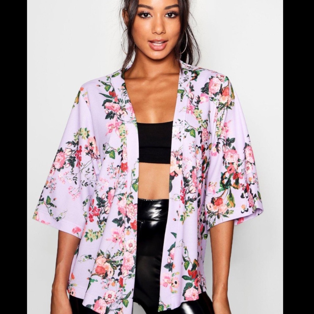 Boohoo Floral Print Kimono - Picture 2 of 12